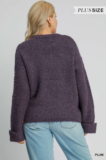 Fluffy Boucle Pullover Knit Sweater